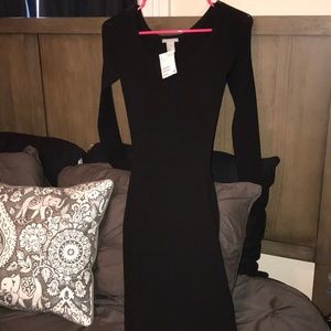 Black midi dress